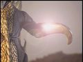 Gigan reflects the sunlight off his claw