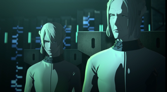 The Exif religious leaders Metphies and Endurph in GODZILLA: Planet of the Monsters