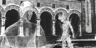 Concept art of the Invisible Man and Human Torch