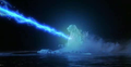 The Super X3 freezes Godzilla