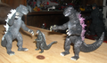 Godzilla: Kaiju World Wars Godzilla (middle), bootlegs (right and left)