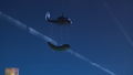 A UH-1 Iroquois carrying a giant cucumber in Death Kappa (2010)