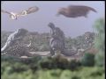 Baragon and the other monsters congratulate Godzilla