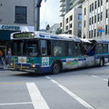 A smashed bus