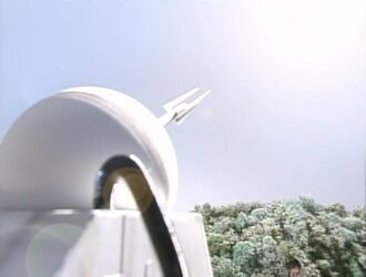 G-Guard's anti-aircraft laser cannon taking aim at the artificial sun