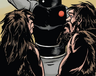 A female and male Homo erectus in Godzilla: Rage Across Time #5