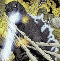 Godzilla incinerating an unknown target