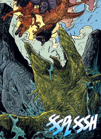 A giant mosasaur in Kong of Skull Island