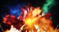 Burning Millennium Godzilla setting King Ghidorah on fire