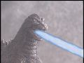 Godzilla fires his ray at the Infrared Auto-Blaster