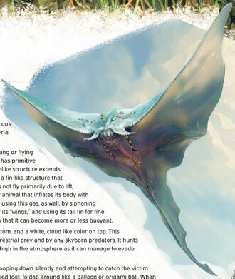 An illustration of an Azure Skyshark from Kong: Skull Island - Creature Codex