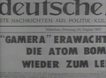 German newspaper from American version (with correct "Gamera" romanization)