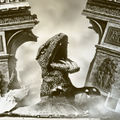 Gorosaurus replaces Baragon in the destruction of the Arc de Triomphe