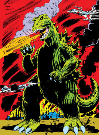 Godzilla in an illustration from Godzilla #1