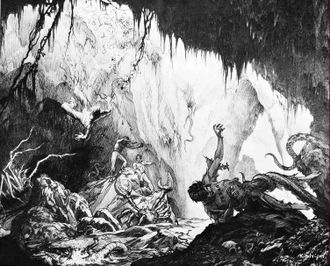 Concept art of the cut scene by Mario Larrinaga