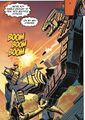 Mechagodzilla firing its missiles at the Bat-Mech in Justice League vs. Godzilla vs. Kong