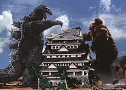 Godzilla and King Kong face off in Atami (King Kong vs. Godzilla)