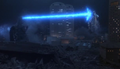 Godzilla fires his atomic breath at Super Mechagodzilla