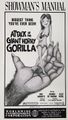 American "Attack of the Giant Horny Gorilla" promotional poster