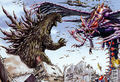 Godzilla and Griffon vs. Megaguirus concept art