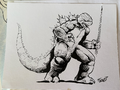 Godzilla x Leonardo concept art by Fero Pe