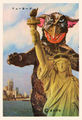 Wardoris towers above Lady Liberty in a Pachimon card