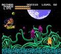 The larger Dogora, seen in the background of its stage, plus two types of Dogora Cells attacking the player