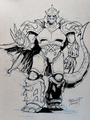 Mechagodzilla x Shredder concept art by Fero Pe