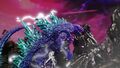 Thunder Godzilla clashing with the black Hedorahs