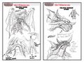 Trilopod/Rodan hybrid and Trilopod/Baragon hybrid concept art by Jeff Zornow