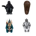 Bandai Godzilla Toho Monsters Machibouke Series gashapon set