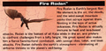 Fire Rodan's bio from page 25 of the Godzilla: Unleashed instruction manual booklet