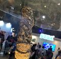 A closeup of the maquette's tail
