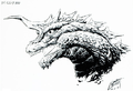 SpaceGodzilla head concept art