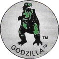 Godzilla icon in color from 1994 Flix Godzilla: King of the Monsters candy