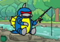 Chibi Gigan with his fishing rod