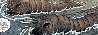 The Mothra larvae in Godzilla: Rulers of Earth