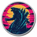 Niue $2 .999 Fine Silver Godzilla coin (Colorised, 2-Coin Set Design)