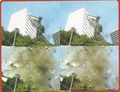 Godzilla demolishes a building
