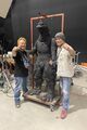 Wakasa with a Godzilla suit from Godzilla Final Wars