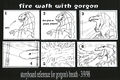 Storyboard reference for Godzilla's atomic breath, under the moniker Gorgon