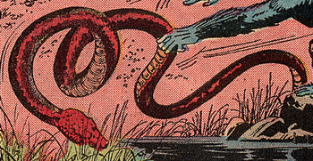 The giant snake in the 1968 comic adaptation of King Kong