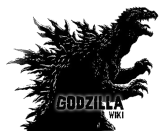 Unofficial Godzilla-Wiki logo: Godzilla-Wiki's favicon (Yuji Sakai's Godzilla) backwards with Godzilla-Wiki's wordmark