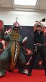 Gigan with XJapan member Toru Yamashita at a stage event