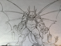 King Ghidorah x Michelangelo concept art by Fero Pe