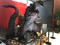 A Godzilla diorama in the hotel's lobby featuring Shin Godzilla