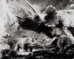 A Triceratops and its young (Creation)