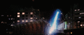 Godzilla blasts a Mothra larva with his atomic breath