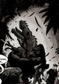 Kong fighting a Meat Eater in a flashback to the original novel.