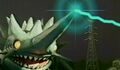 Dengu emitting an electric blast from its Dengu Nose.